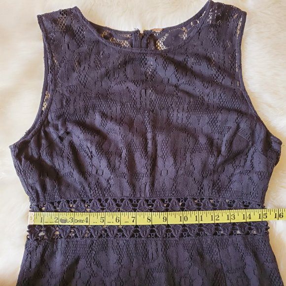 Free People Black Lace Waist Cutout Shift Dress Size M - Picture 15 of 16
